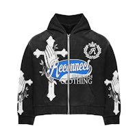 a black hoodie with the words'redeemed nothing'on it